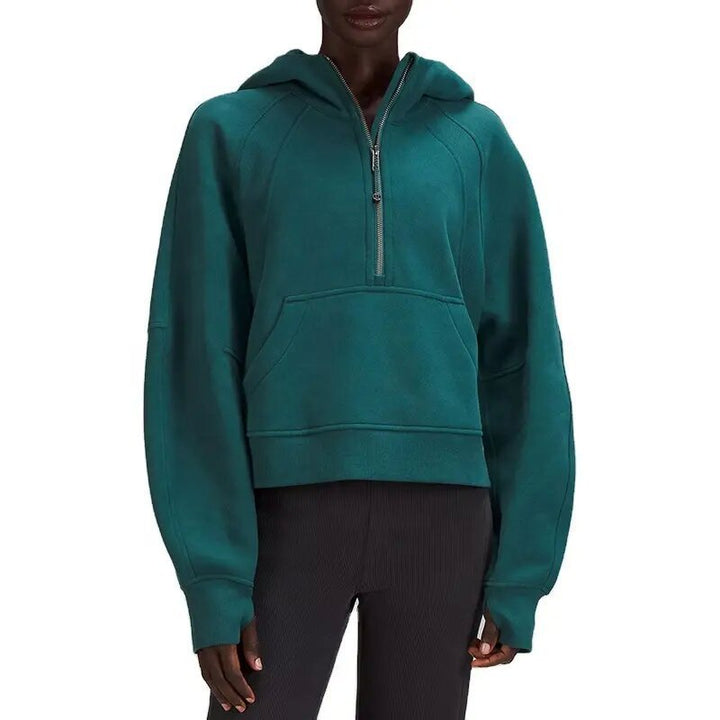 Ladies Oversized Hoodie with practical kangaroo pocket and zipper Lune London