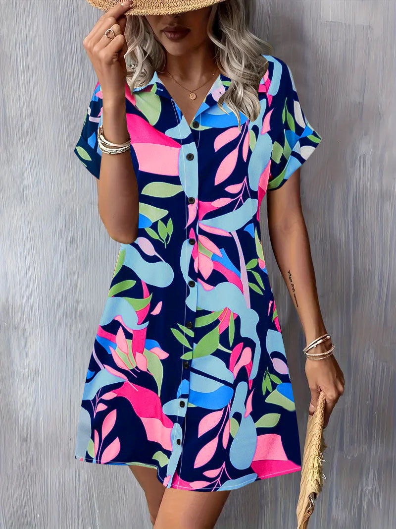 Casual button dress for women with short sleeves Lune London