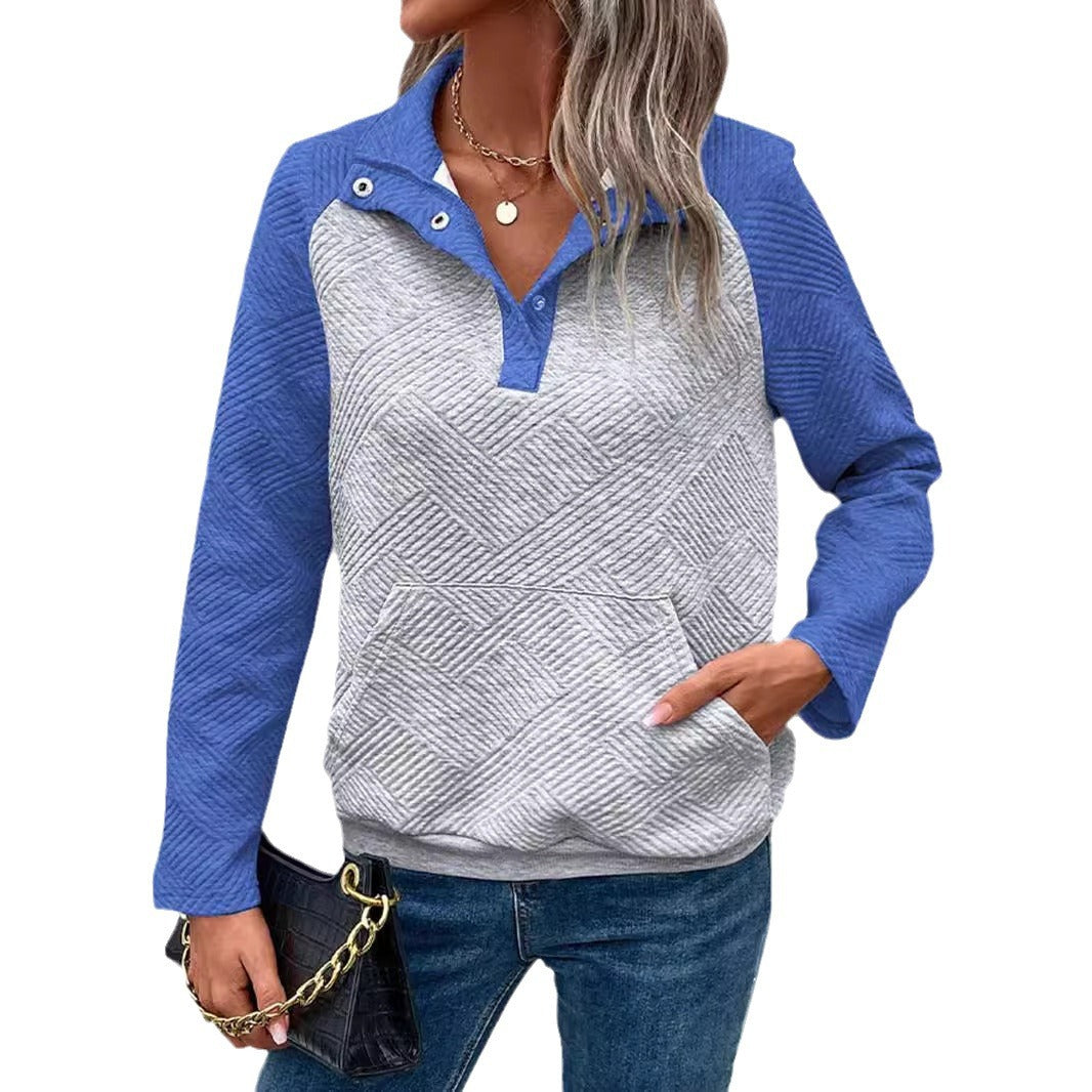 Trendy women's high collar sweater with textured surface Lune London