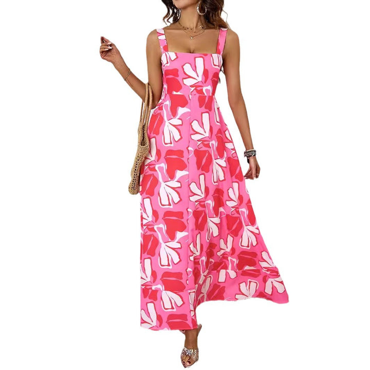 Maxi dress for women with floral design and sophisticated straps Chic & Stil