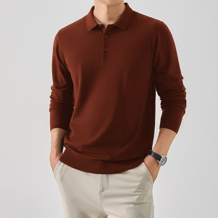 Men's Chic Long Sleeve Polo Shirt