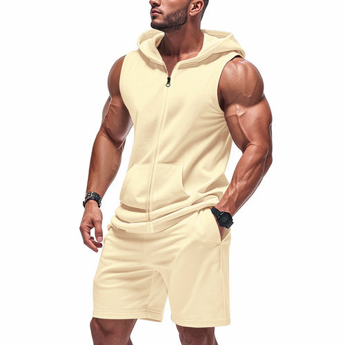 Men's short-sleeve sports set with hood and practical pockets Lune London