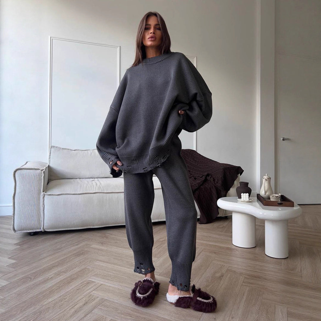 Wide knitted set for women with refined details Lune London