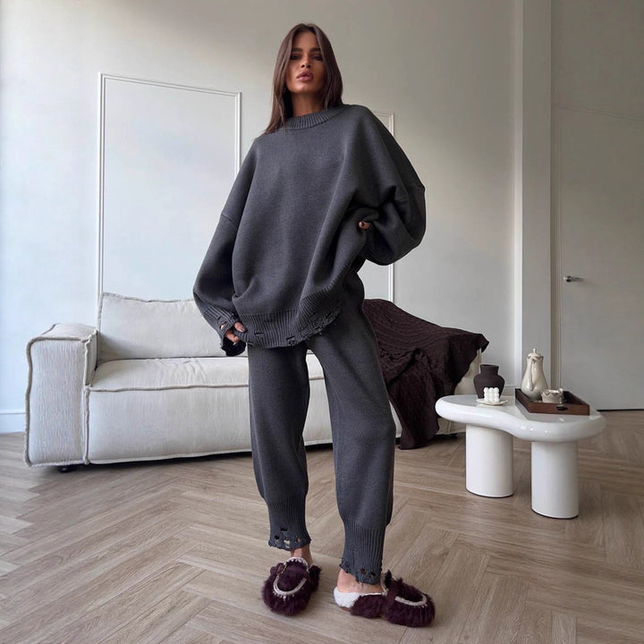 Wide knitted set for women with refined details Lune London