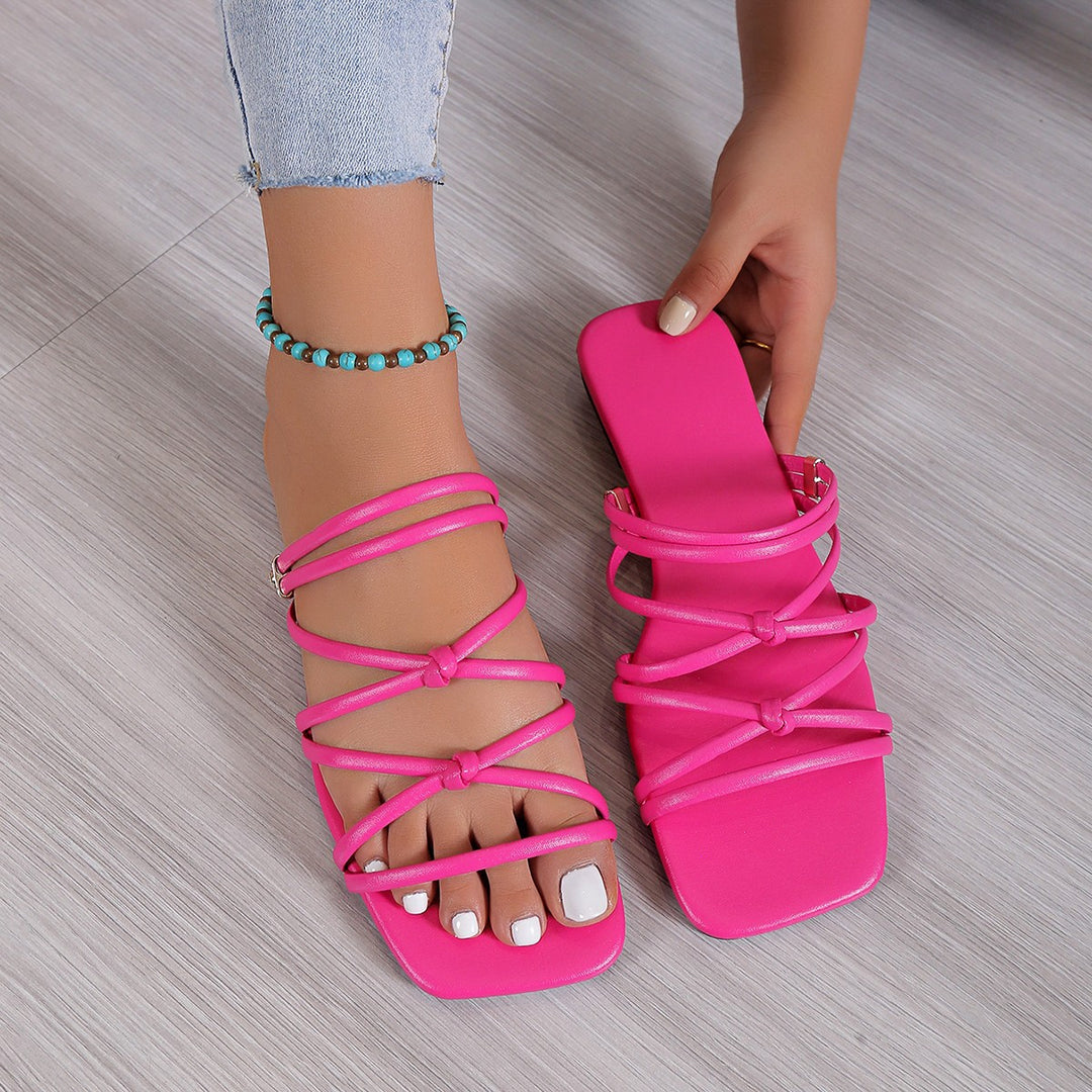 Strappy sandals for women with a trendy lace-up design and a comfortable insole Lune London