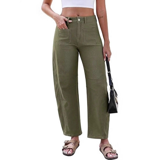 Jeans larges pour femmes avec taille haute et poches pratiques Chic & Stil