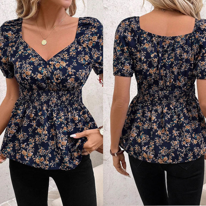 Lune London puff sleeve blouse for women with a floral pattern