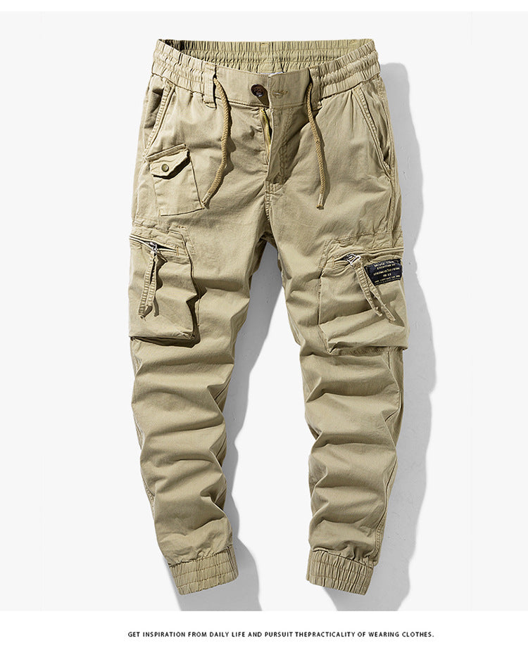 Men's cargo pants with practical side pockets and elastic waistband Lune London