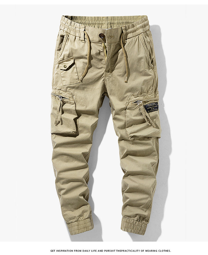 Men's cargo pants with practical side pockets and elastic waistband Lune London