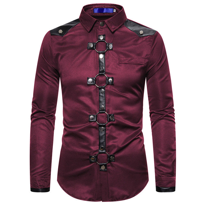 Modern long-sleeve shirt for men with stylish ring detail Lune London