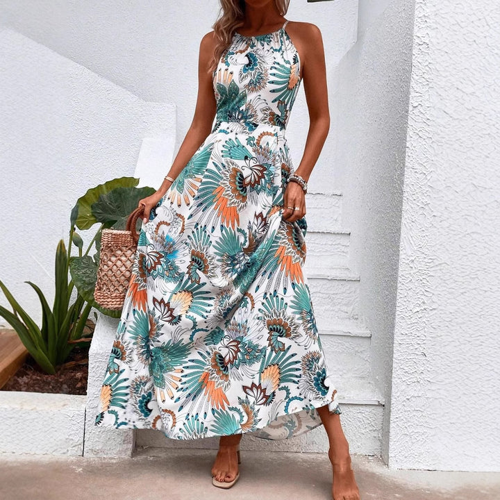 Ladies Necklace Flowers Maxi Dress Lune London