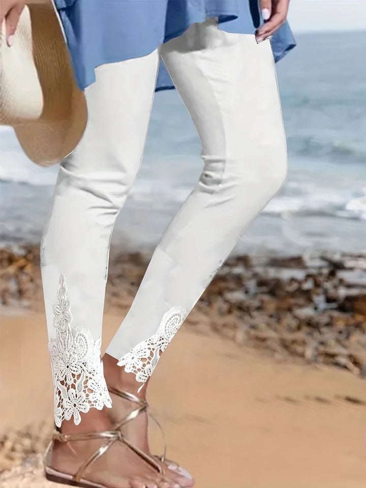 Elegant Ladies Leggings with Chic Lace Decoration and Style