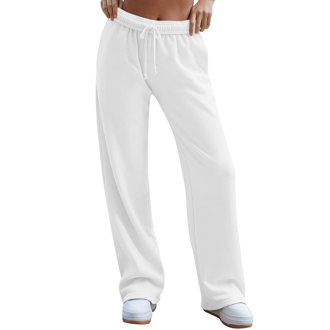 Wide sports jogger pants for women with adjustable drawstring Lune London