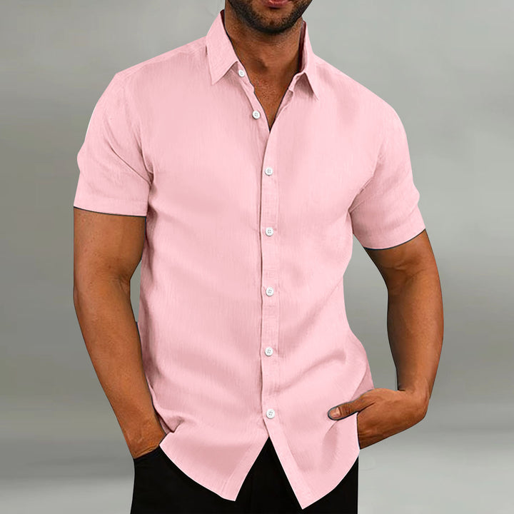 Short sleeve leisure shirt for men with button placket Lune London