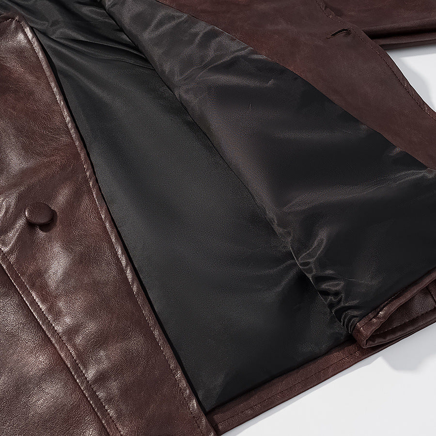 Women's faux leather jacket with modern design and casual pockets Lune London