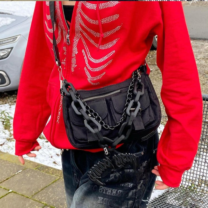 Women's hoodie with striking skeleton design Lune London