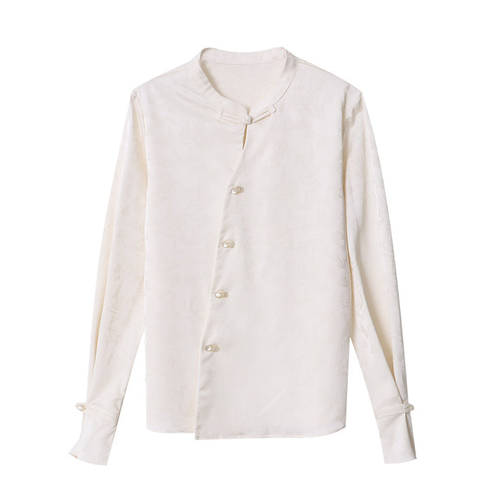 Ladies elegant blouse with button details and extravagant collar Chic & Stil