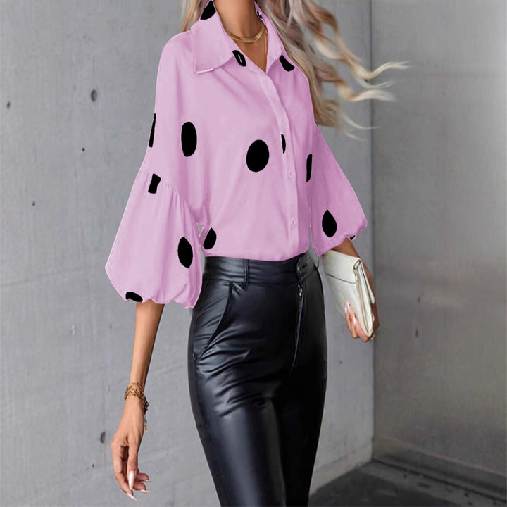 Women's blouse with a polka dot pattern all over and voluminous sleeves Lune London