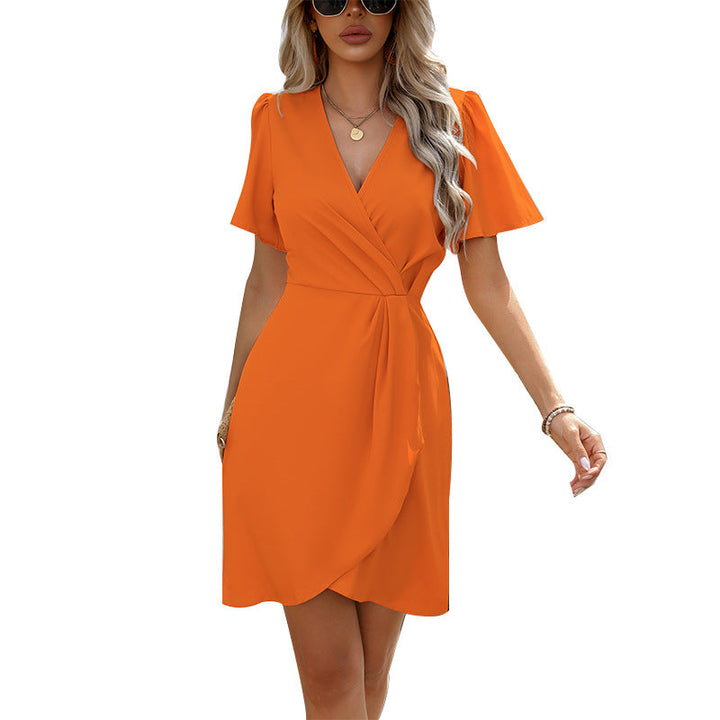 Lune London | Waist-adjustable One-step Short Sleeve Polyester Dress