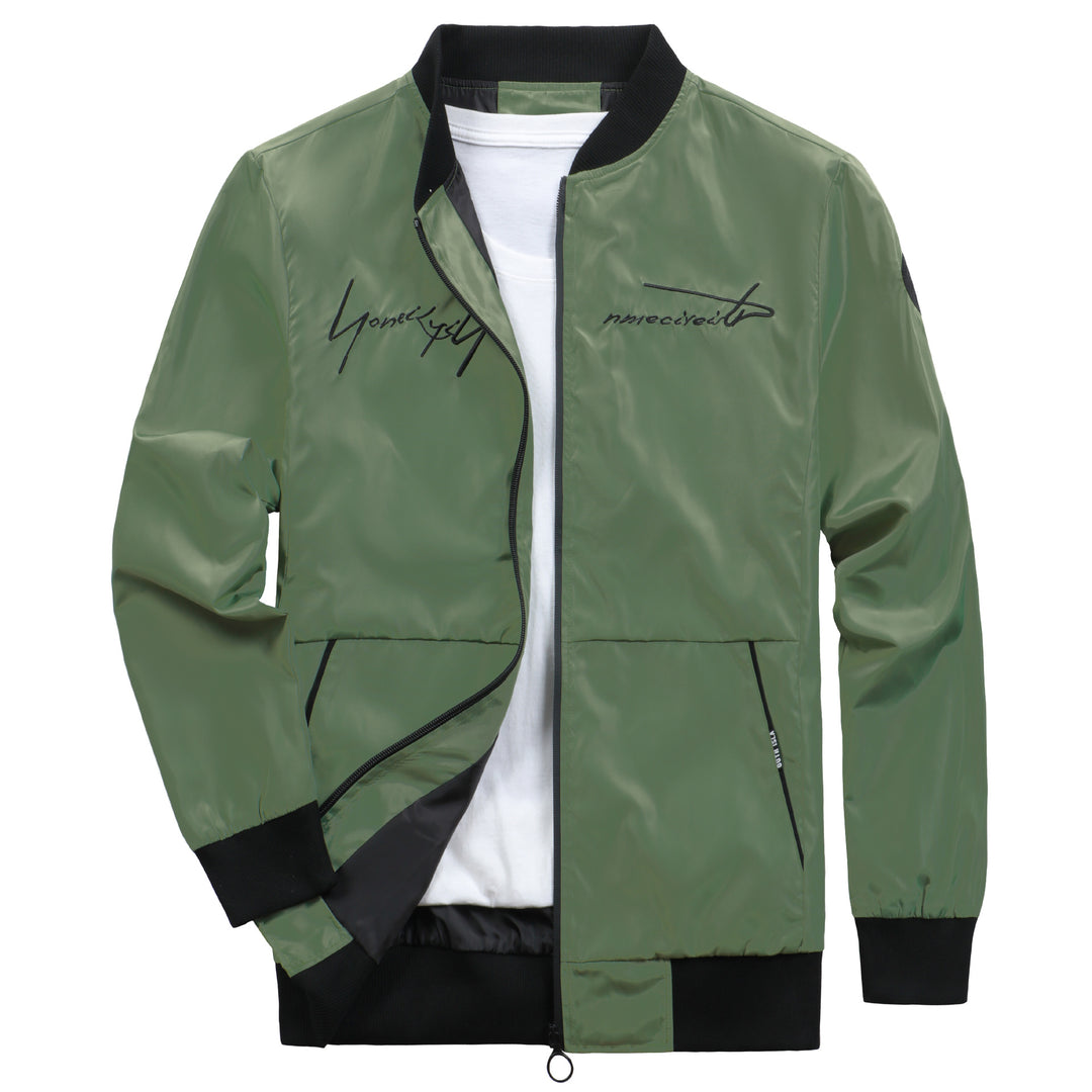 Trendy bomber jacket for men with elastic cuffs and practical zip pockets Lune London