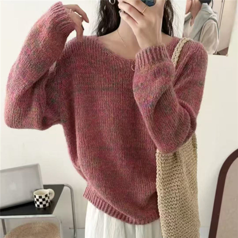 Lightweight knit sweater for women with V-neck and voluminous sleeves Lune London