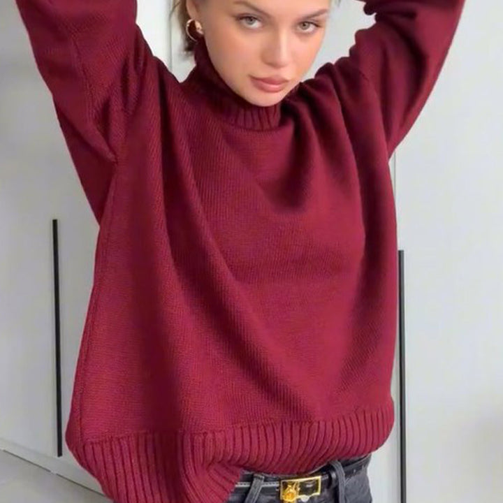 Women Oversized High Neck Cotton Sweater High Quality Lune London