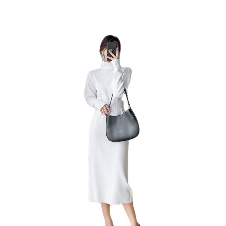 Robe tricotée pour femme avec col haut et design moulant Chic & Stil