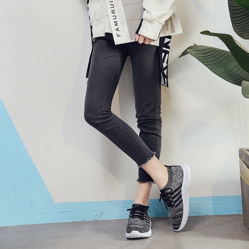 Women's breathable slip-on sneakers with elastic upper Lune London