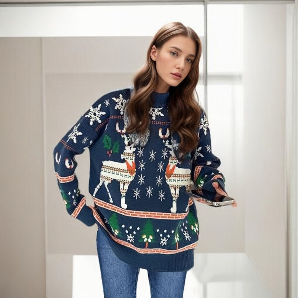 Lune London festive patterned Christmas sweater for women
