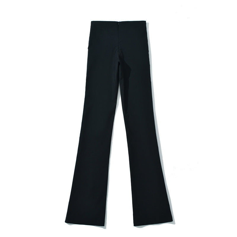 Ladies Elegant High-Waisted Pants with Decorative Belt Lune London