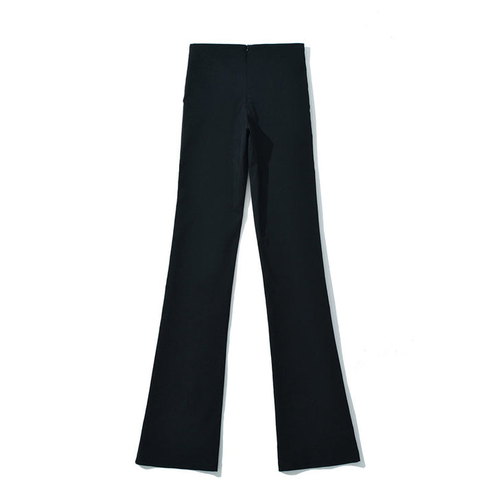 Ladies Elegant High-Waisted Pants with Decorative Belt Lune London