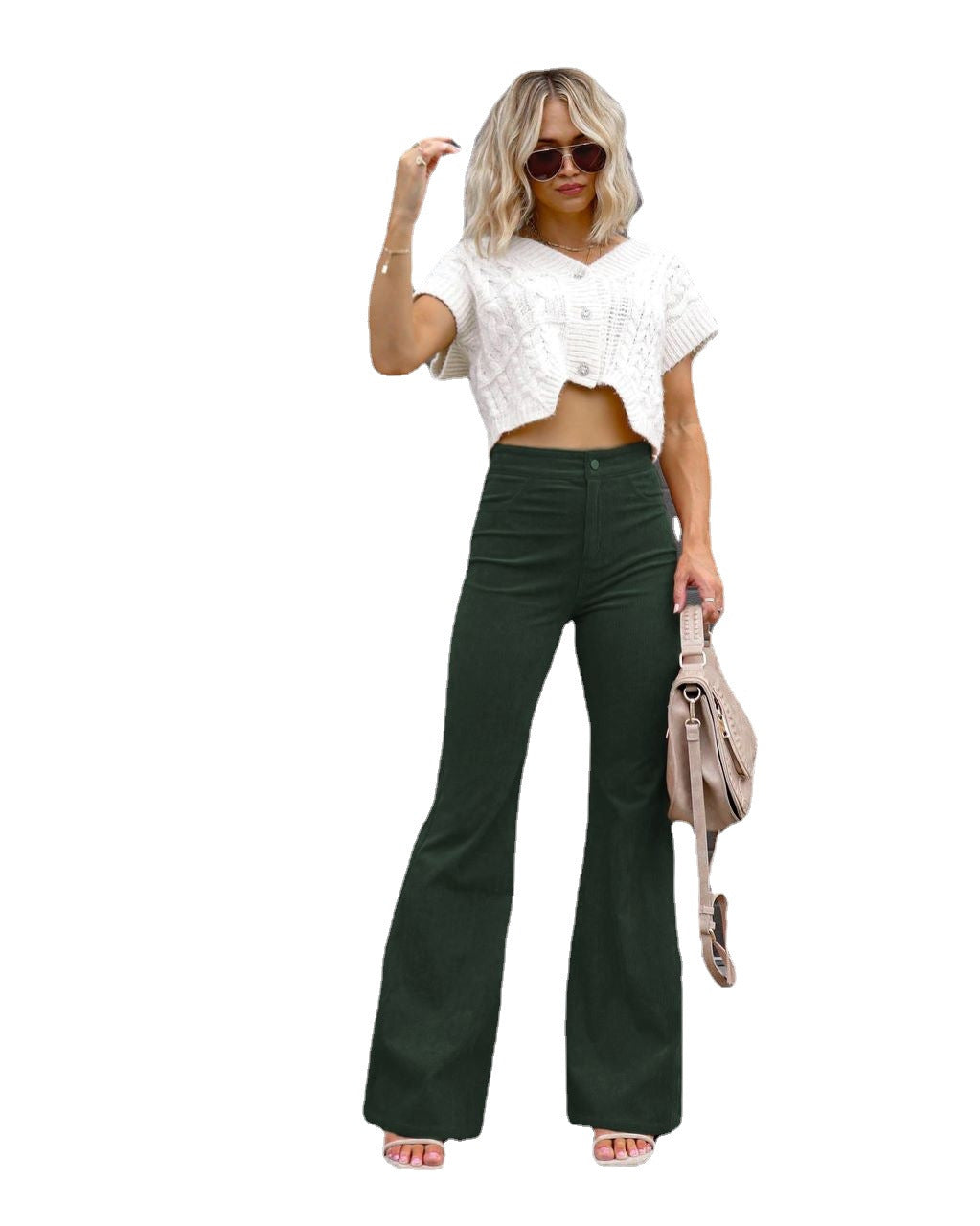 Women's Fashion High-Waisted Flared Jeans Lune London