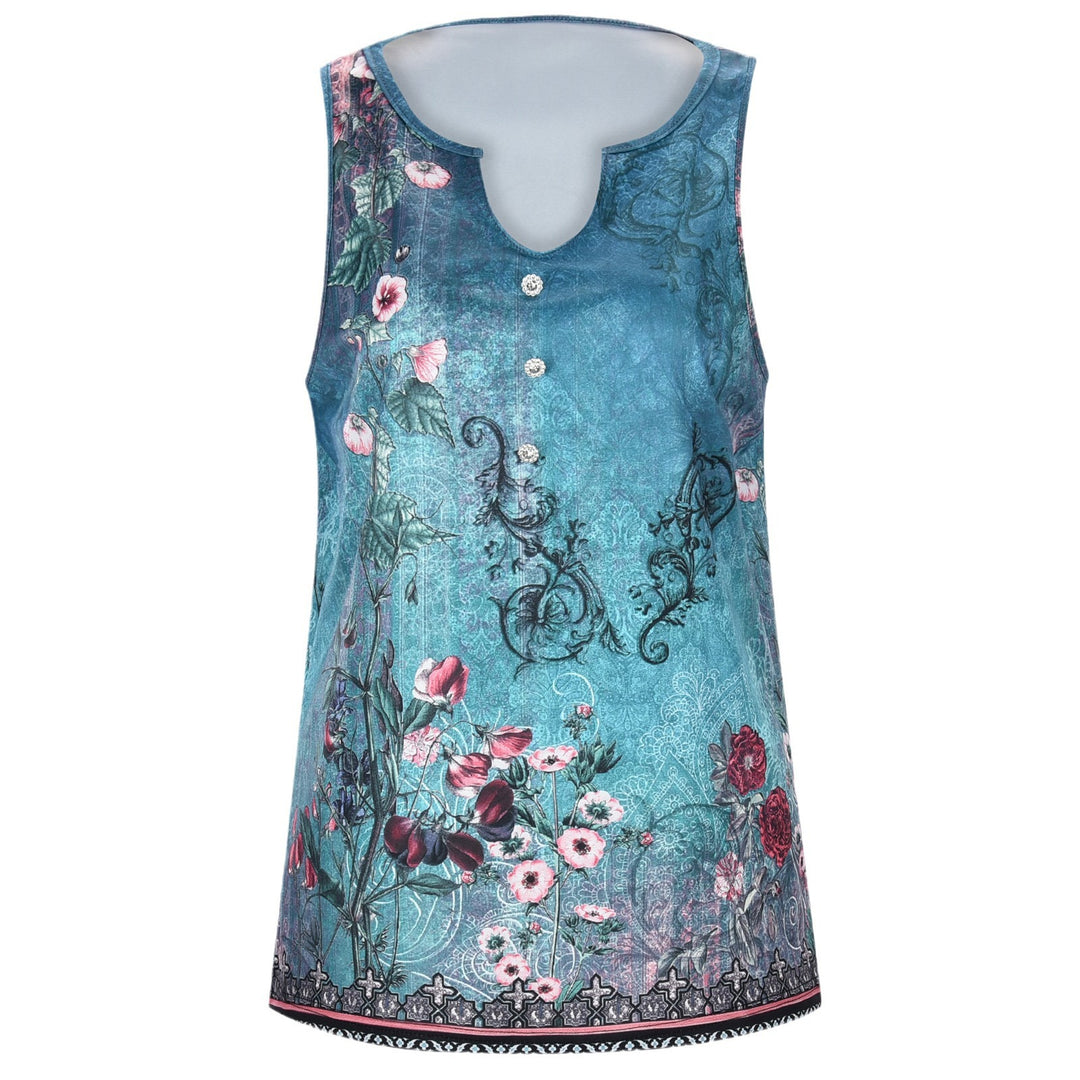 Ladies Elegant sleeveless top with floral accents Lune London