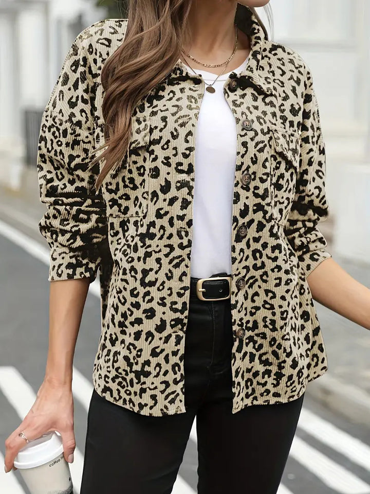 Flannel jacket for women with leopard print Lune London