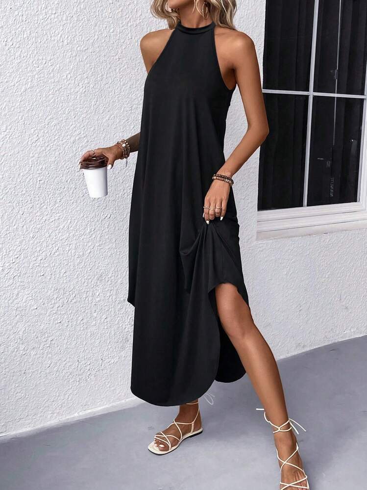Chic and Stylish Women's Maxi Halter Leisure Dress