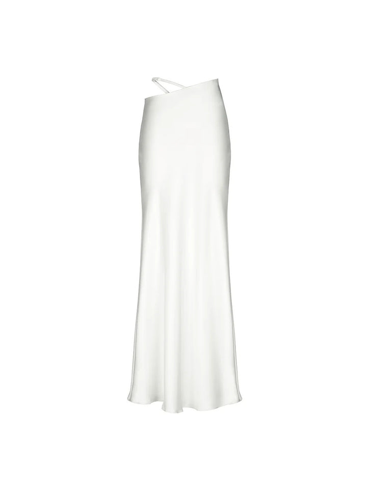 Ladies Elegant Maxi Dress with off-shoulder design and silky finish Lune London