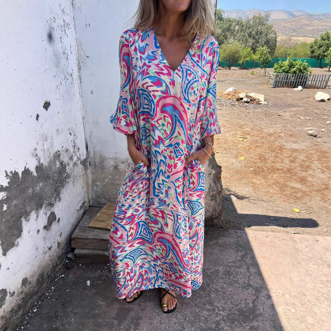 Chic and Stylish Women's Vibrant Printed Maxi Dress
