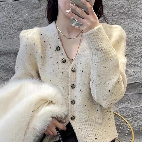 Women's knit jacket with decorative button details Lune London