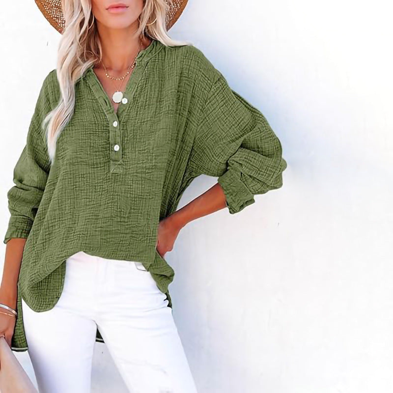 Femme Chemise oversize décontractée avec patte de boutonnage Chic und Stil