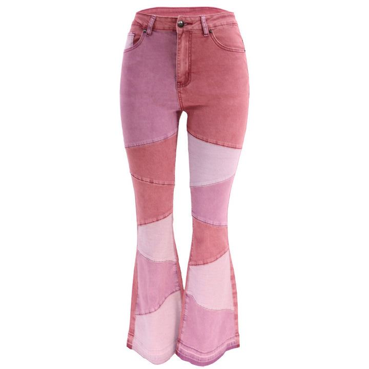 Flared jeans for women with elegant patchwork design Lune London