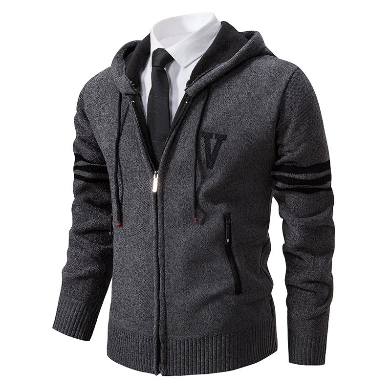 Men's leisure jacket with modern high collar and contrasting stripes Lune London