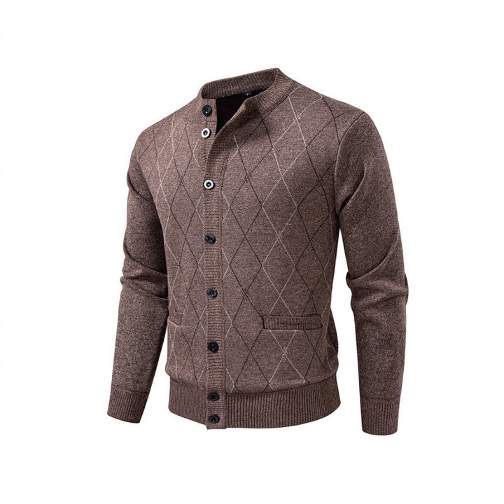 Men's knitted jacket with a modern diamond pattern Lune London