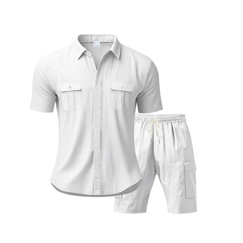Tenue de loisirs pour hommes avec chemise décontractée et shorts cargo pratiques Lune London