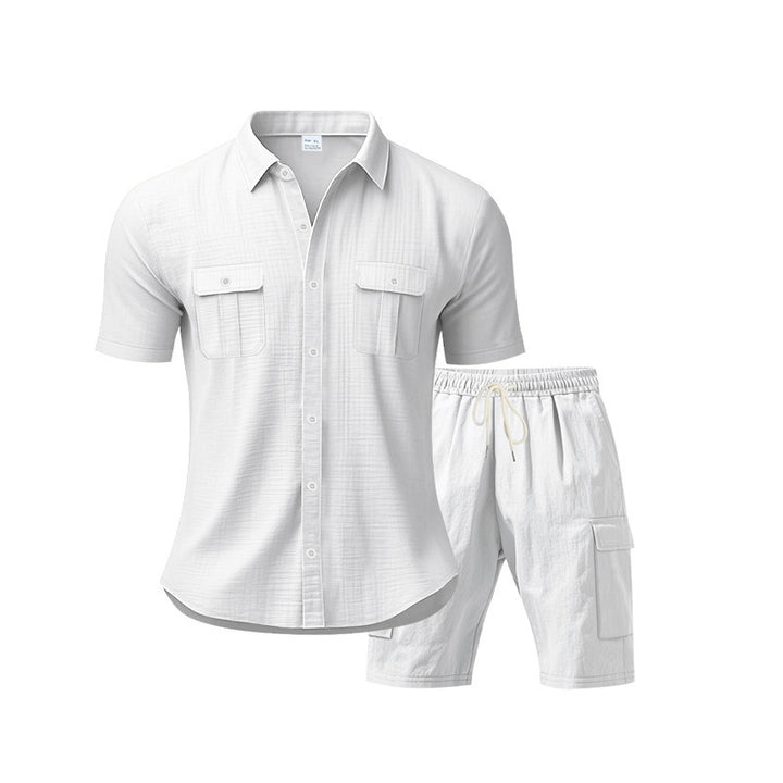 Tenue de loisirs pour hommes avec chemise décontractée et shorts cargo pratiques Lune London