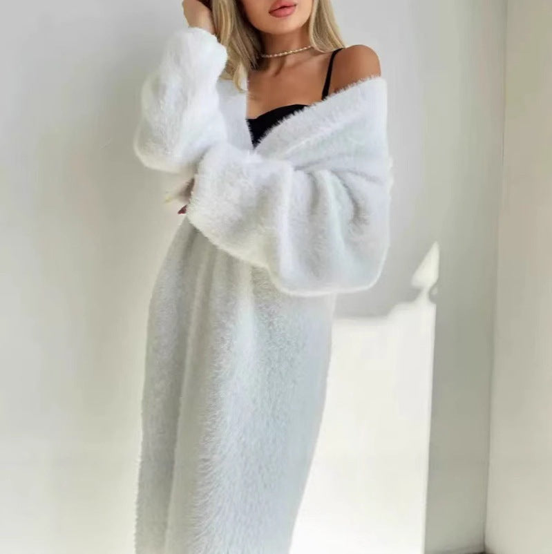 Ladies Chunky Knit Long Cardigan Lune London