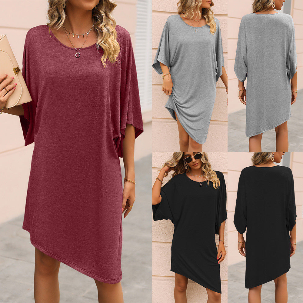 Oversized casual tunic dress for women with side slits and soft jersey design Lune London