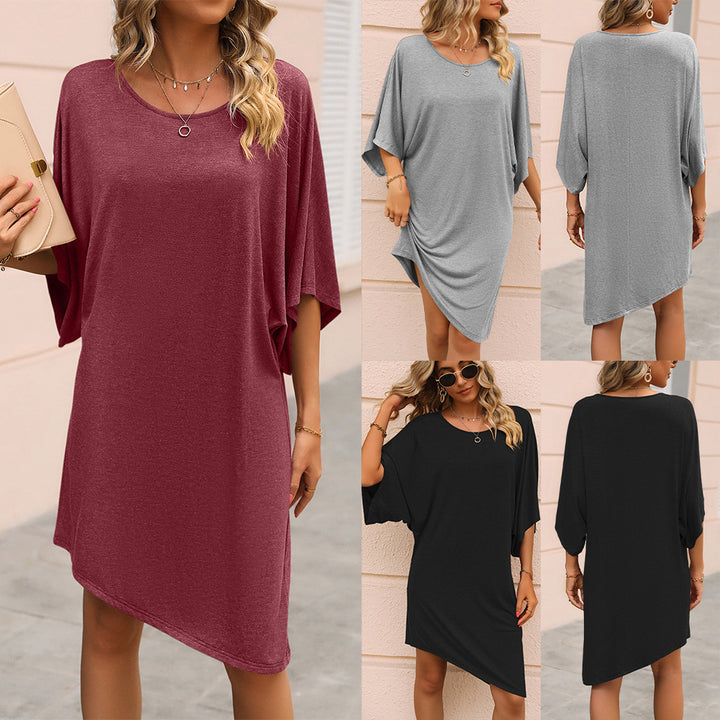 Oversized casual tunic dress for women with side slits and soft jersey design Lune London