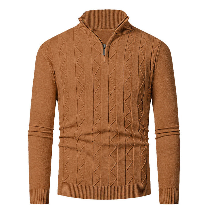 Men's knitted sweater with stylish zipper and cable-knit pattern Lune London