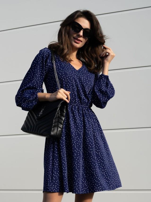 Casual dress for women with V-neck and puff sleeves Lune London