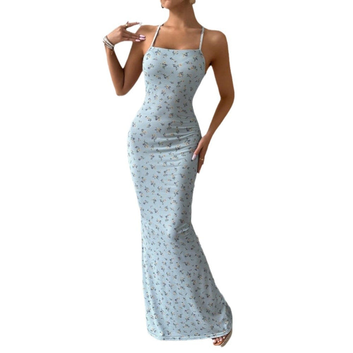 Robe maxi femme avec motif fleuri et bretelles spaghetti Chic & Stil